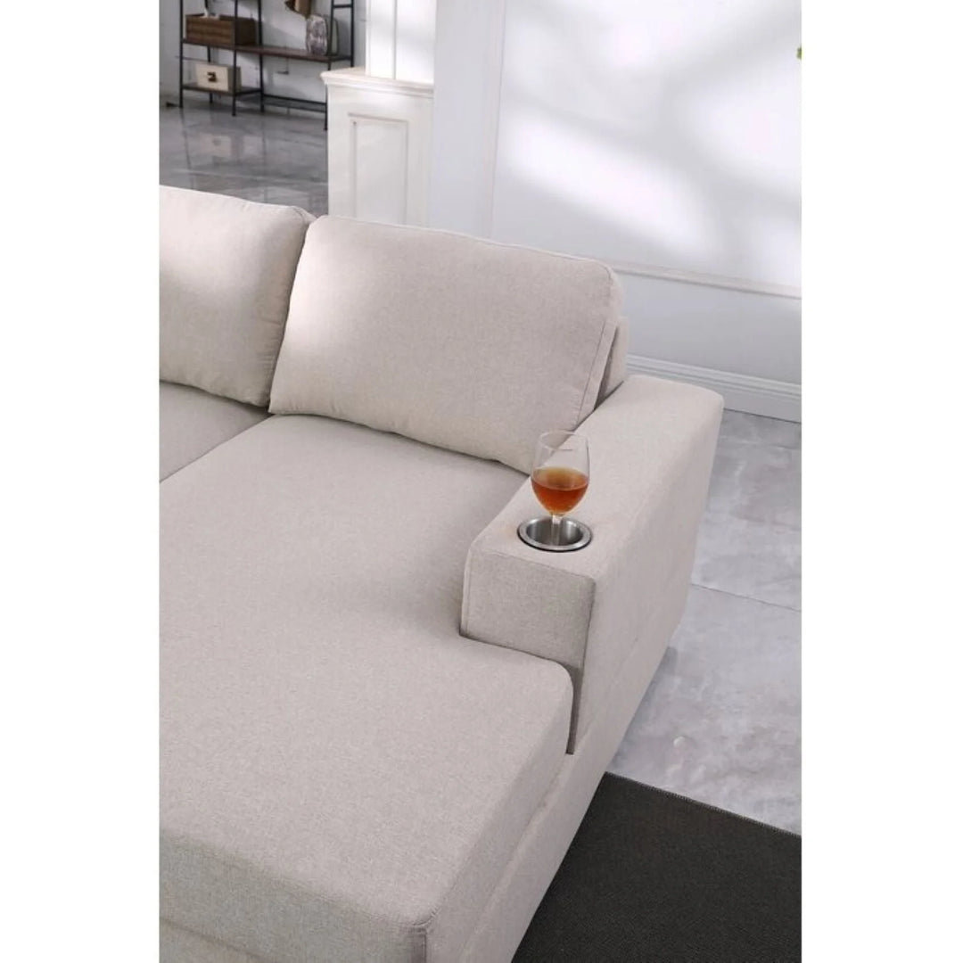 Cirina U-Shape Sofa – Modern Spacious Sectional Couch