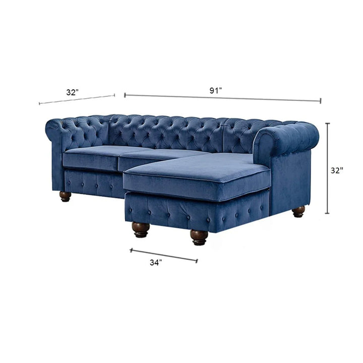 Eureka Solid Wood L Shape Fabric Chesterfield Sofa – Abi Convenient Store