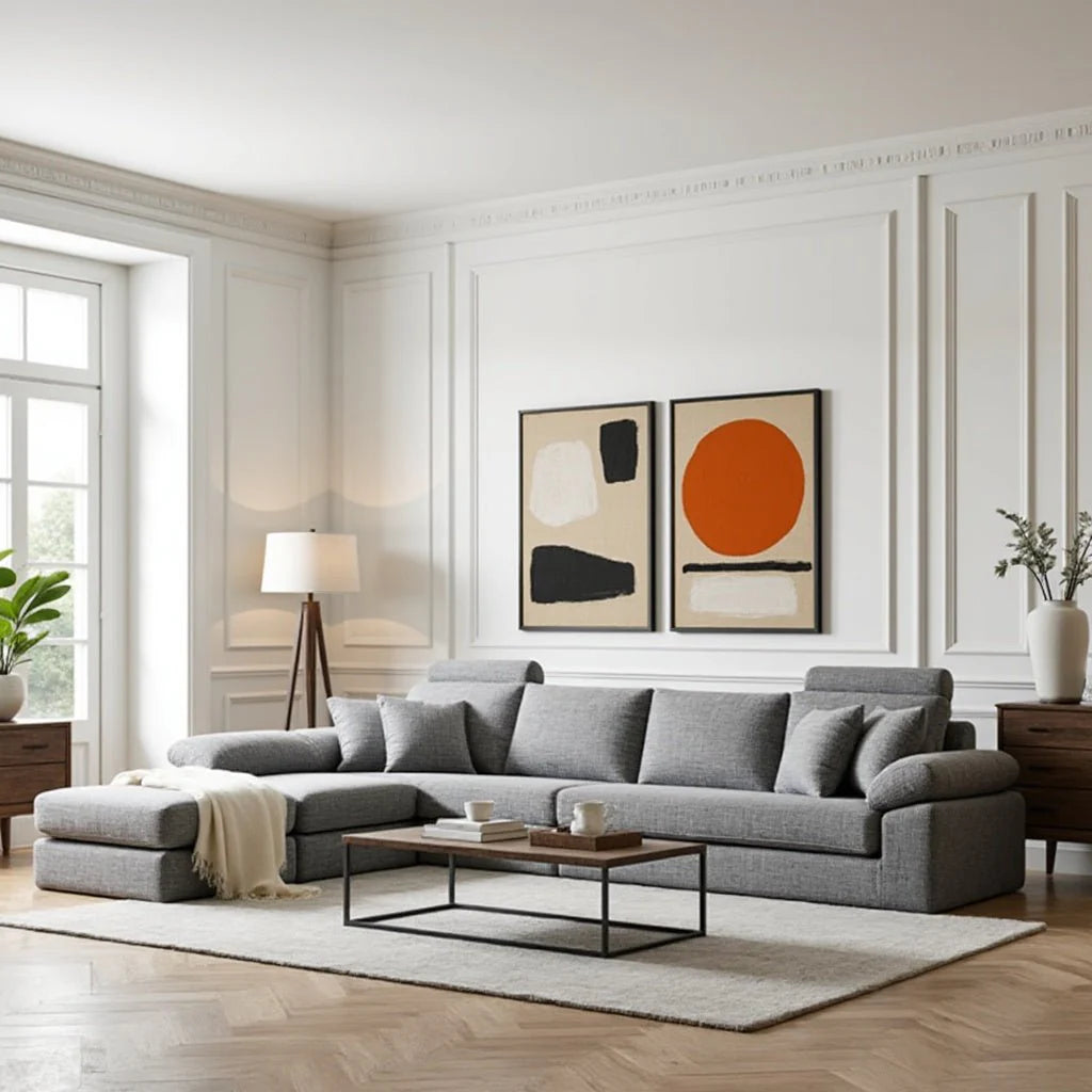 Ferguson 6 Seater Interchangeable L Shape Sofa – Flexible & Spacious Design