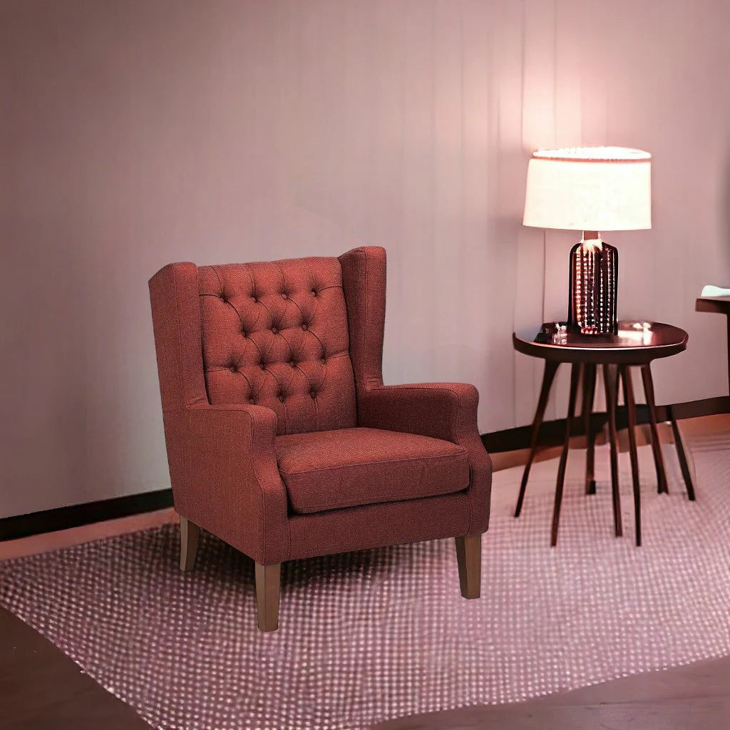 Frank 1 Seater Wide Tufted Wingback Upholstered Wing Chair – Abi Convenient Store