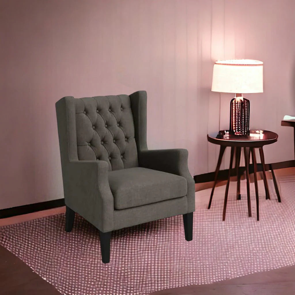 Frank 1 Seater Wide Tufted Wingback Upholstered Wing Chair – Abi Convenient Store
