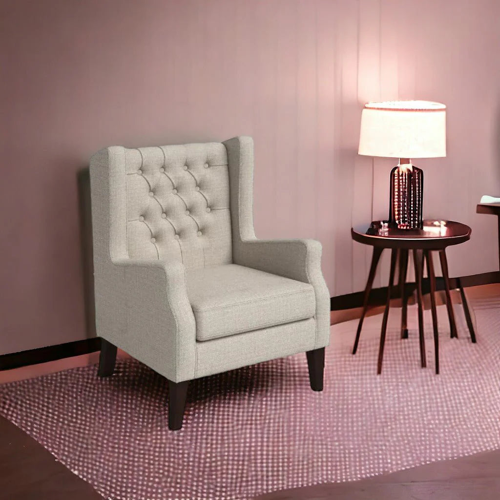 Frank 1 Seater Wide Tufted Wingback Upholstered Wing Chair – Abi Convenient Store