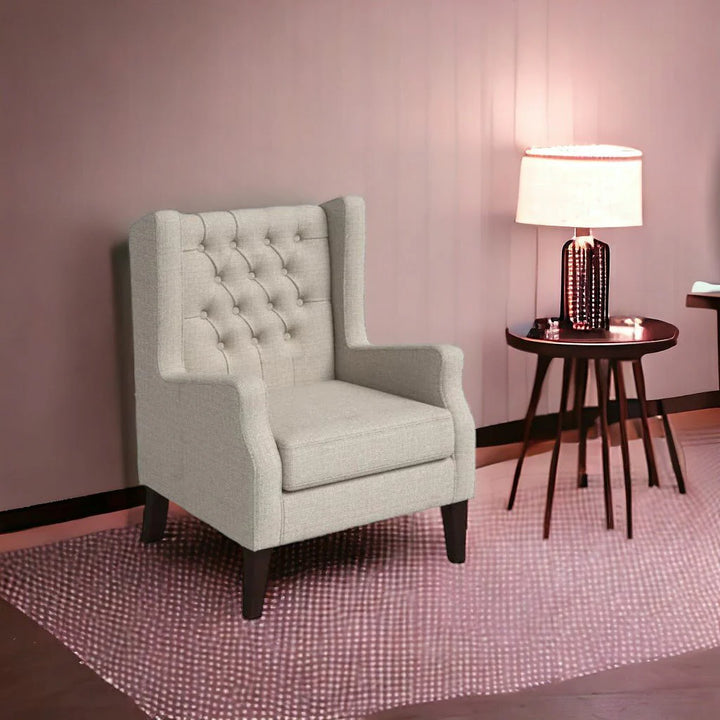 Frank 1 Seater Wide Tufted Wingback Upholstered Wing Chair – Abi Convenient Store