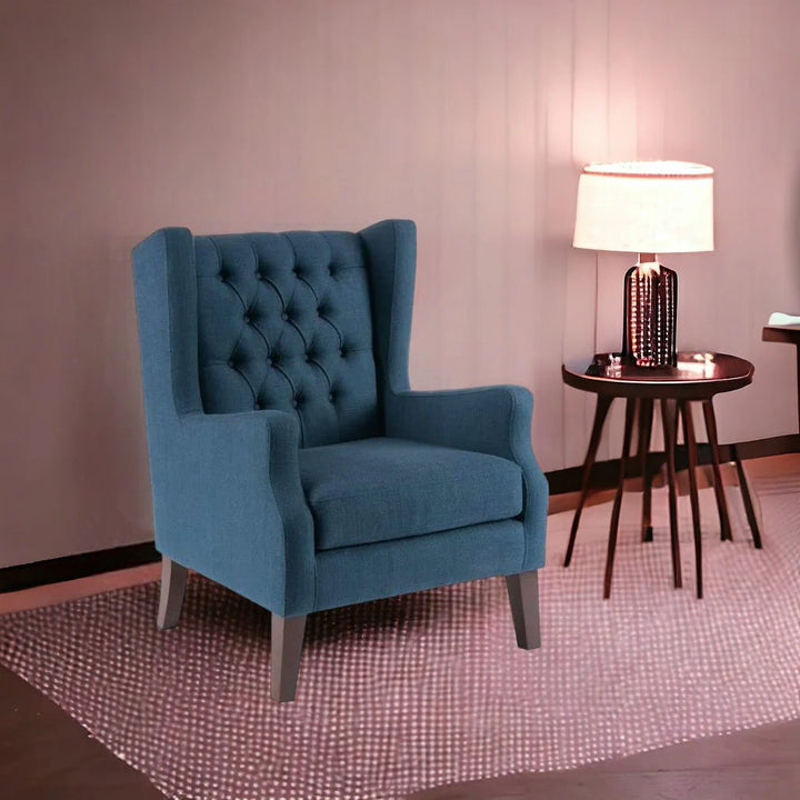 Frank 1 Seater Wide Tufted Wingback Upholstered Wing Chair – Abi Convenient Store