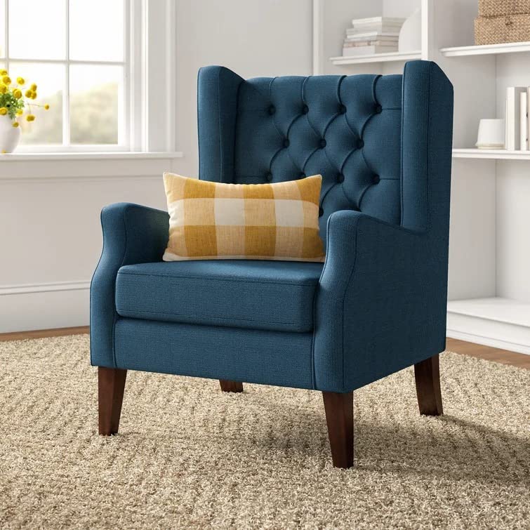 Frank 1 Seater Wide Tufted Wingback Upholstered Wing Chair – Abi Convenient Store