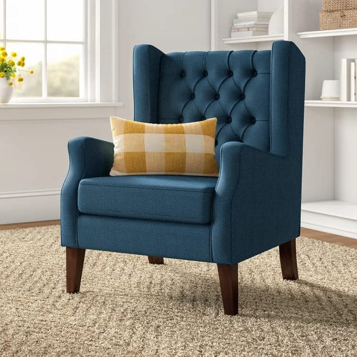 Frank 1 Seater Wide Tufted Wingback Upholstered Wing Chair – Abi Convenient Store