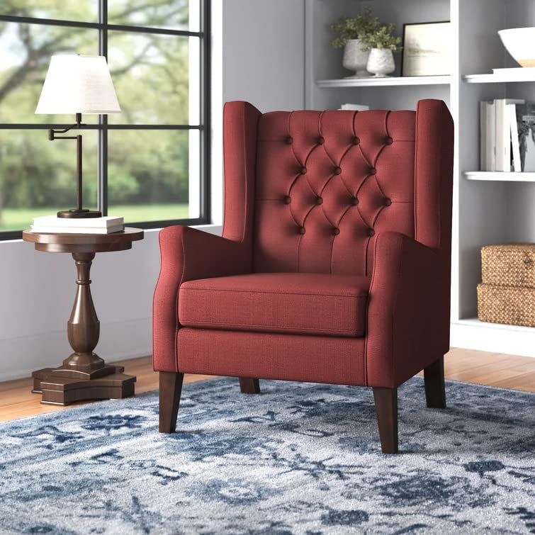 Frank 1 Seater Wide Tufted Wingback Upholstered Wing Chair – Abi Convenient Store