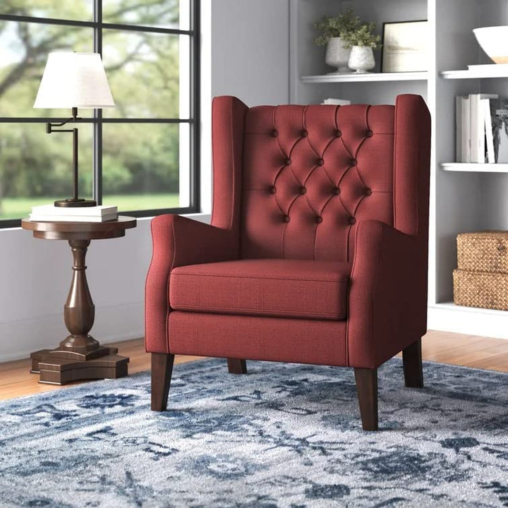Frank 1 Seater Wide Tufted Wingback Upholstered Wing Chair – Abi Convenient Store