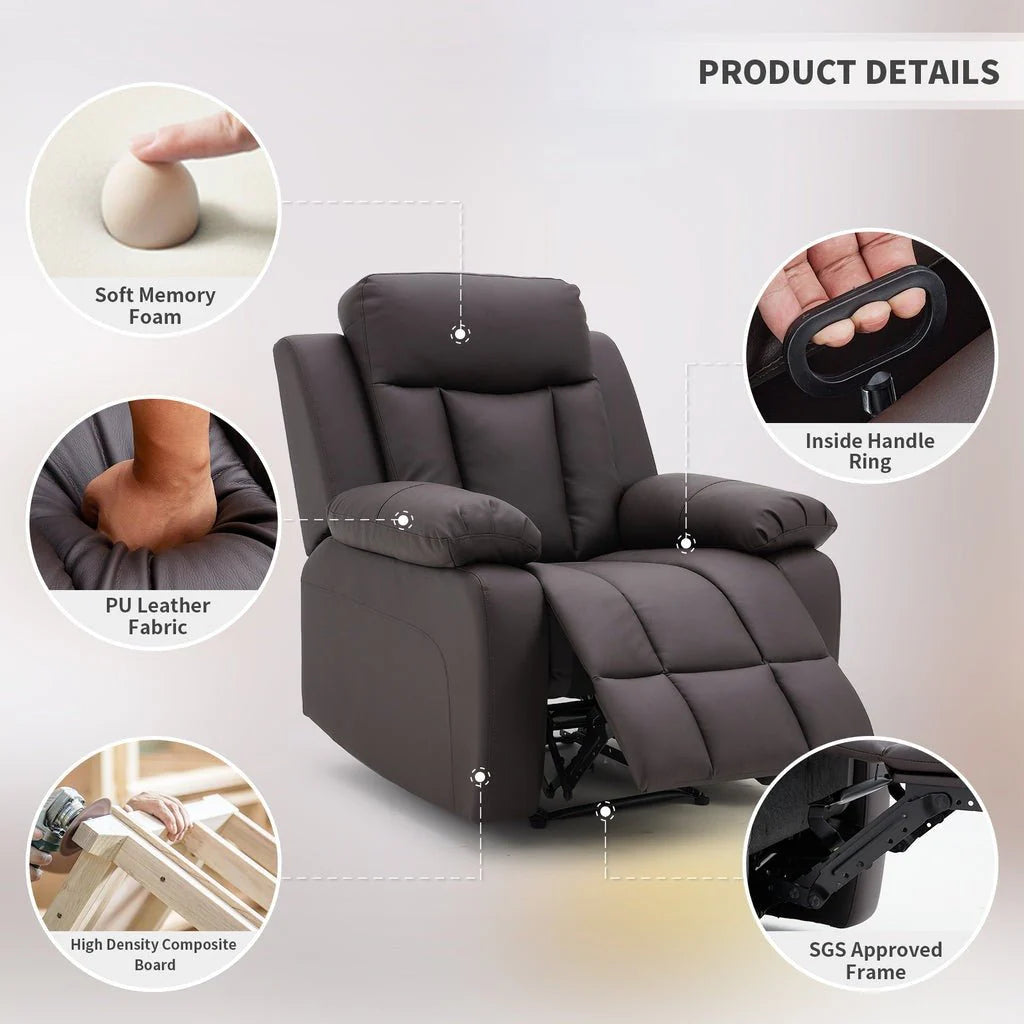 Janet Leatherette Manual Recliner | 1, 2, 3 Seater – Abi Convenient Store