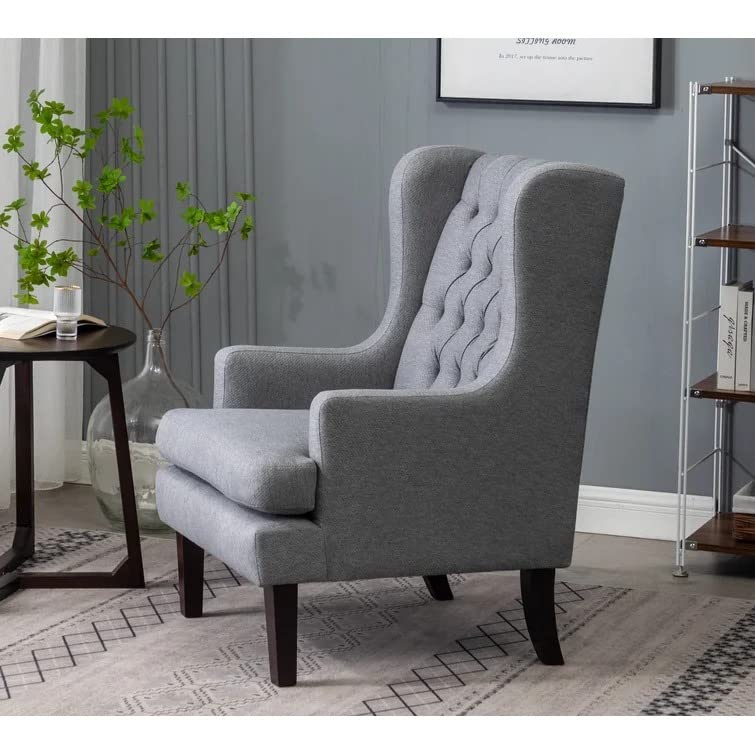 Miami 1 Seater Upholstered Tufted Wing Chair – Abi Convenient Store