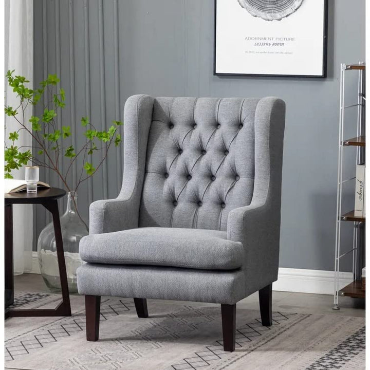 Miami 1 Seater Upholstered Tufted Wing Chair – Abi Convenient Store