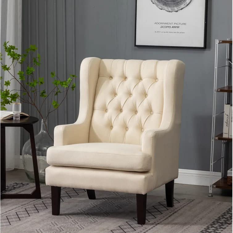 Miami 1 Seater Upholstered Tufted Wing Chair – Abi Convenient Store