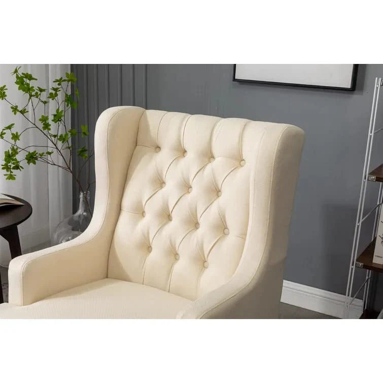 Miami 1 Seater Upholstered Tufted Wing Chair – Abi Convenient Store