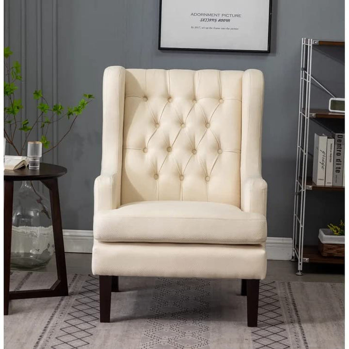 Miami 1 Seater Upholstered Tufted Wing Chair – Abi Convenient Store