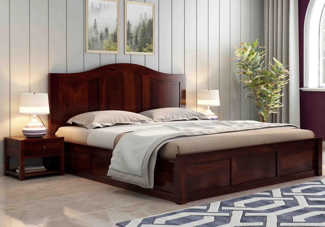 Nectar Sheesham Wood Bed with Box Storage | Abi Convenient Store