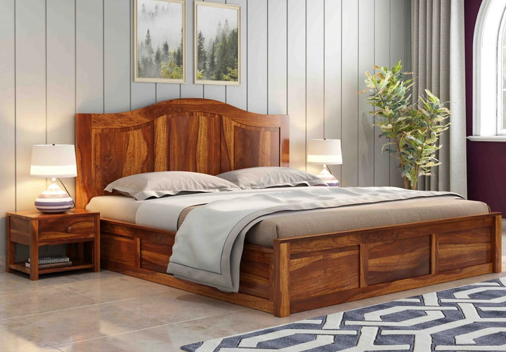 Nectar Sheesham Wood Bed with Box Storage | Abi Convenient Store