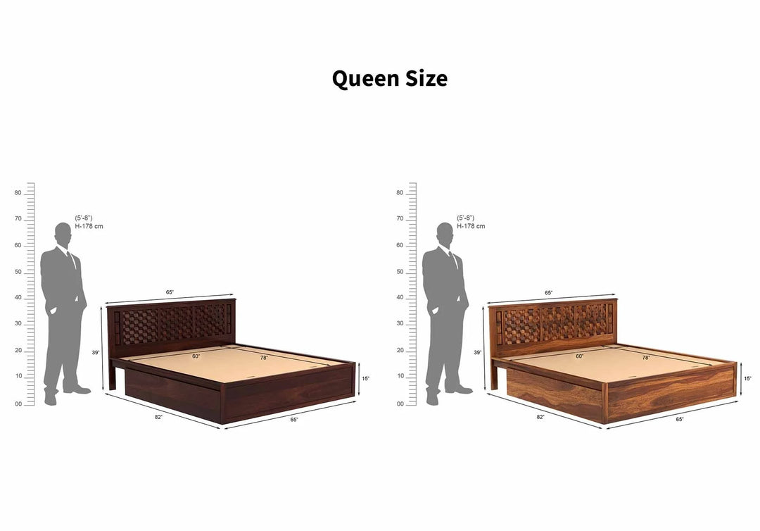 Persia Sheesham Wood Bed with Box Storage | Abi Convenient Store