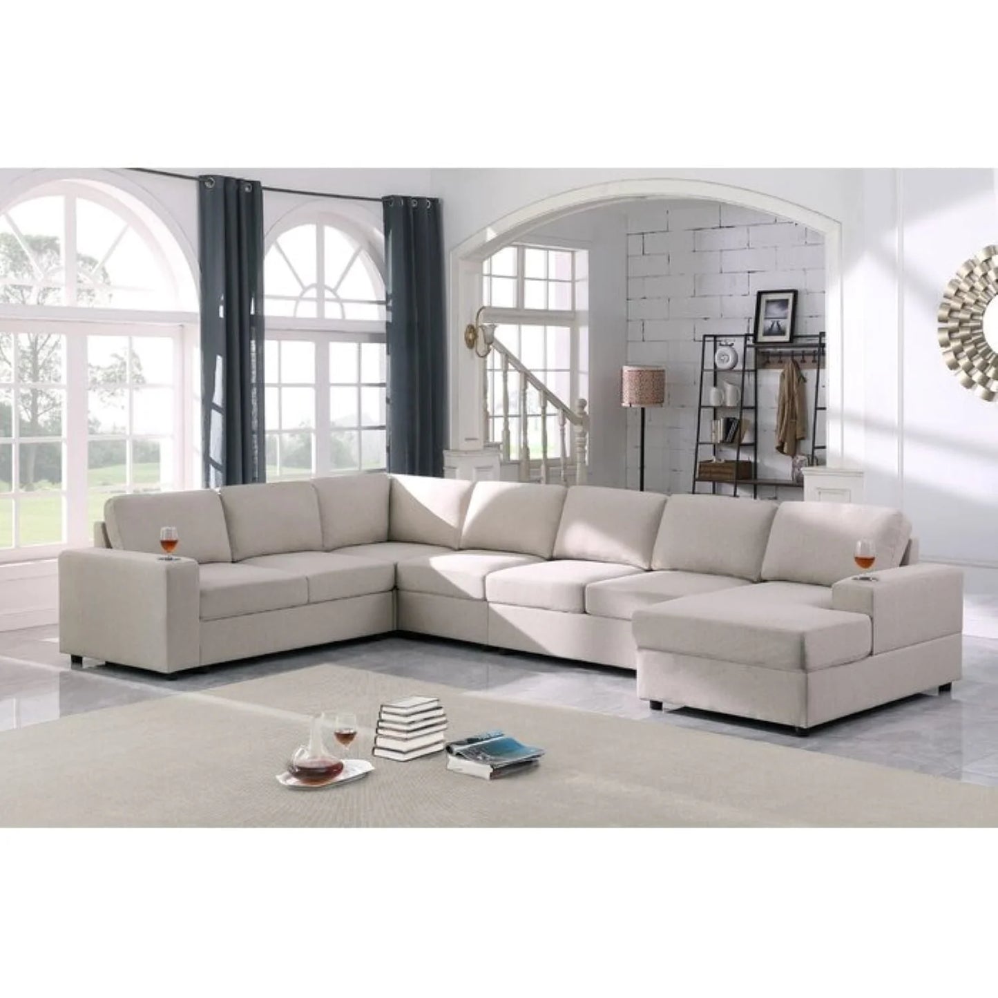 Cirina U-Shape Sofa – Modern Spacious Sectional Couch