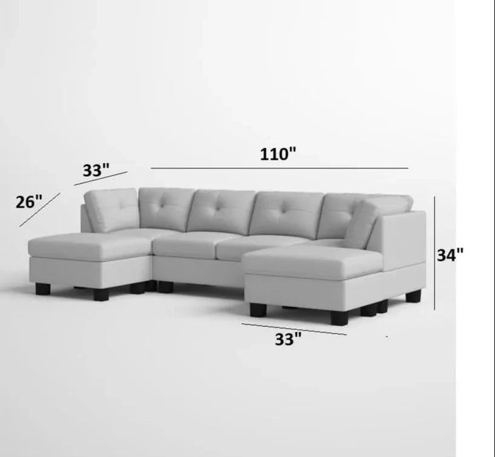 Ailey U-Shape Sofa – Modern Spacious Sectional Couch
