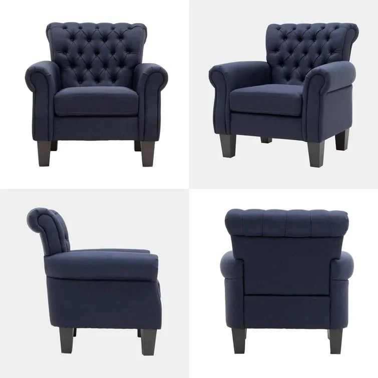 Chesterfield Upholstered Tufted Wing Chair – Abi Convenient Store