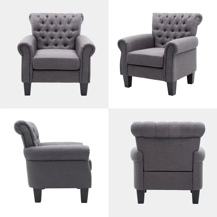 Chesterfield Upholstered Tufted Wing Chair – Abi Convenient Store