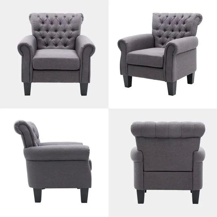 Chesterfield Upholstered Tufted Wing Chair – Abi Convenient Store