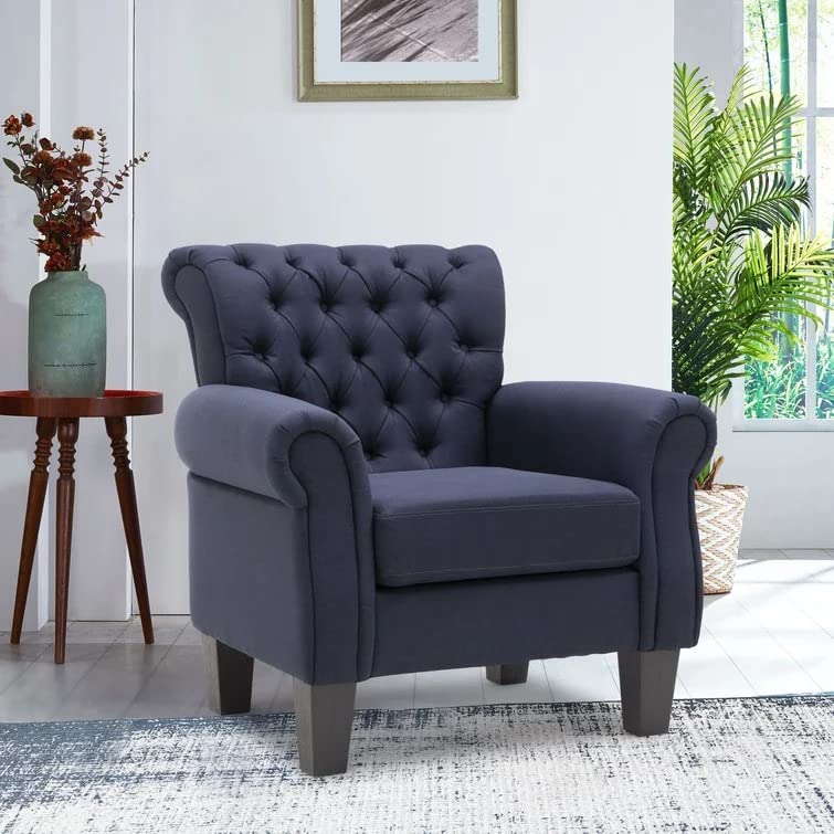 Chesterfield Upholstered Tufted Wing Chair – Abi Convenient Store