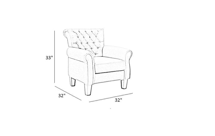 Chesterfield Upholstered Tufted Wing Chair – Abi Convenient Store