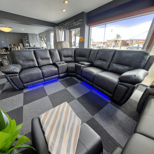 Sara Leather Electric Recliner Corner Sofa – Luxury L-Shaped Comfort