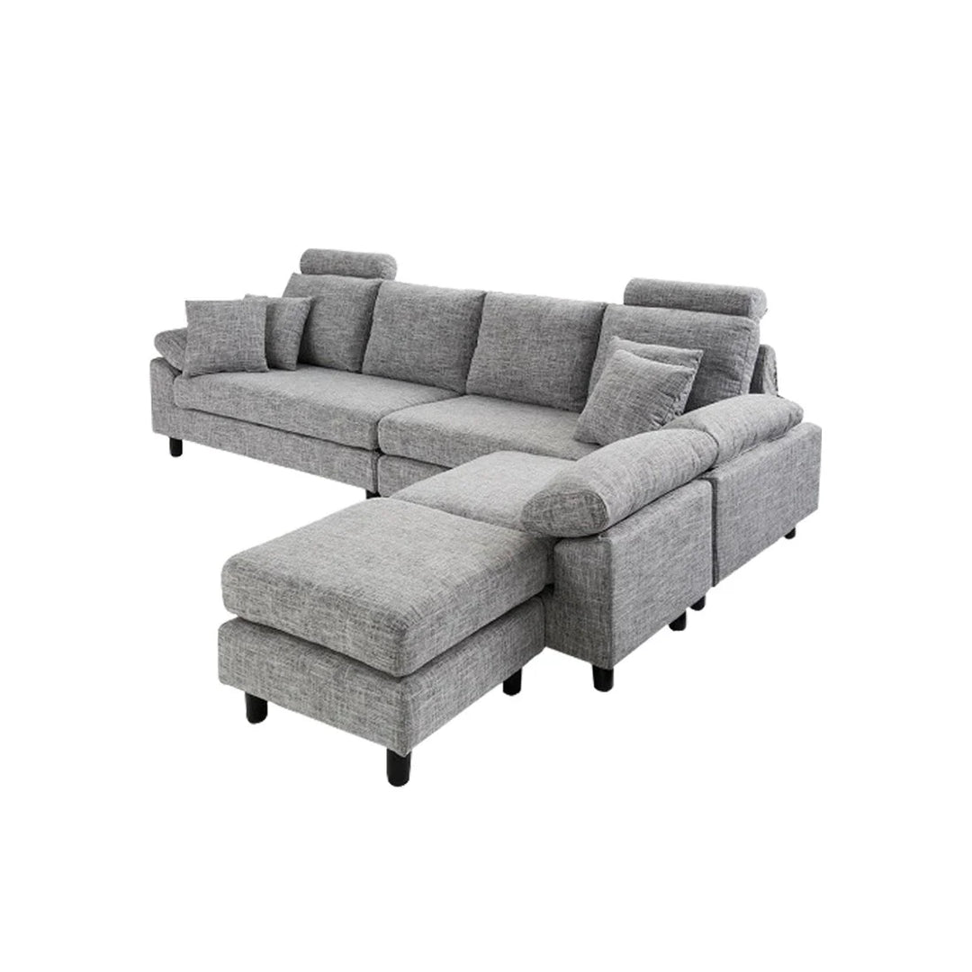 Ferguson 6 Seater Interchangeable L Shape Sofa – Flexible & Spacious Design