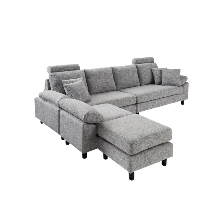 Ferguson 6 Seater Interchangeable L Shape Sofa – Flexible & Spacious Design