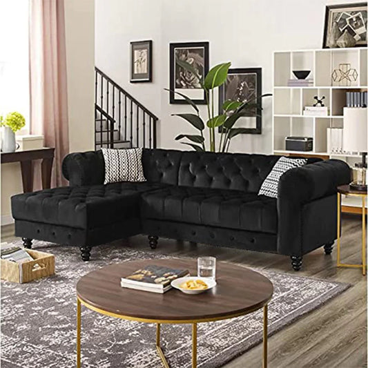 Cannes Solid Wood L Shape Chesterfield Sofa – Abi Convenient Store