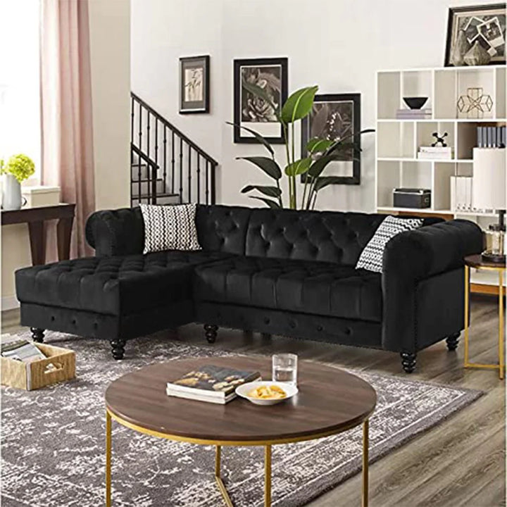 Cannes Solid Wood L Shape Chesterfield Sofa – Abi Convenient Store
