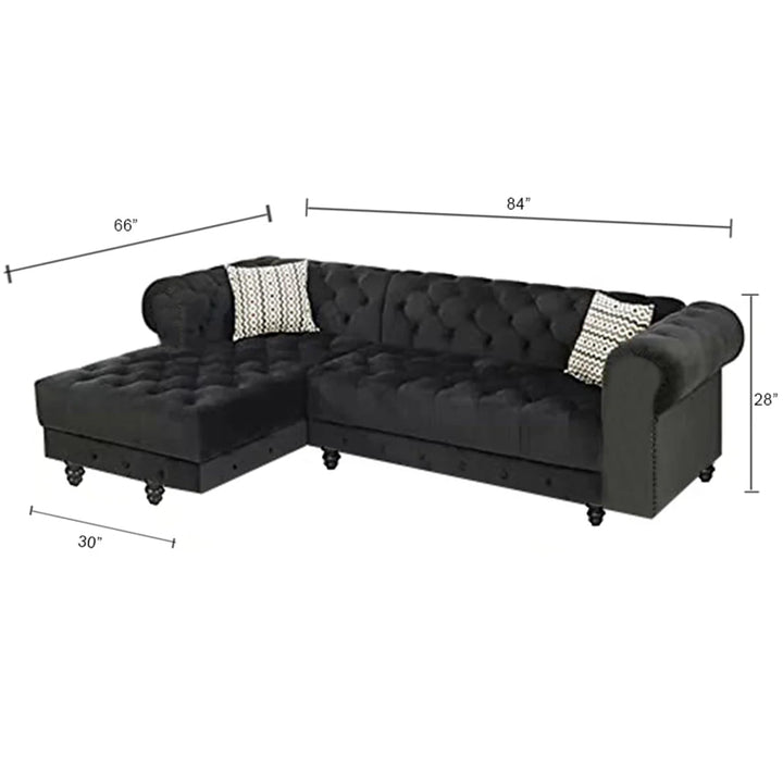 Cannes Solid Wood L Shape Chesterfield Sofa – Abi Convenient Store