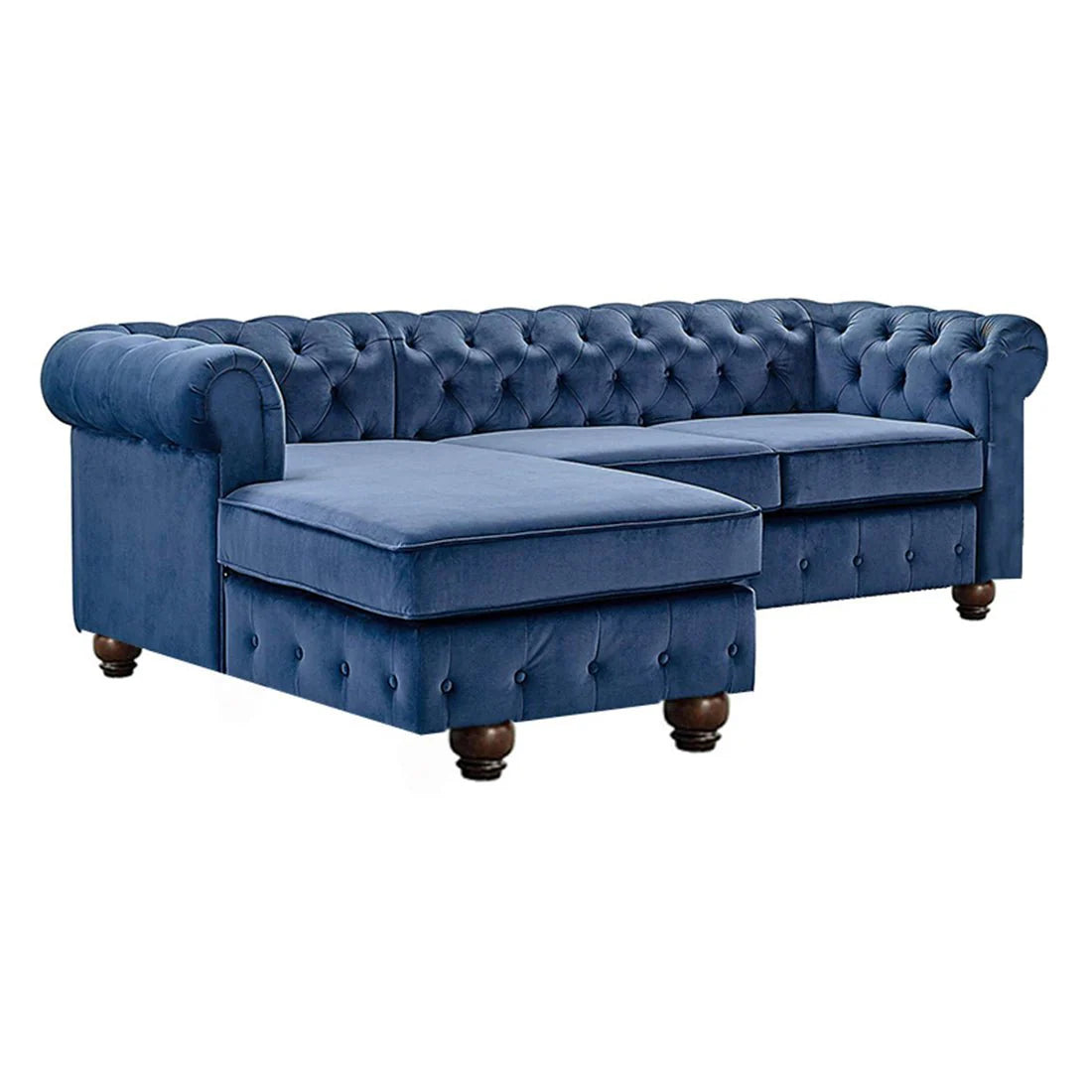 Eureka Solid Wood L Shape Fabric Chesterfield Sofa – Abi Convenient Store