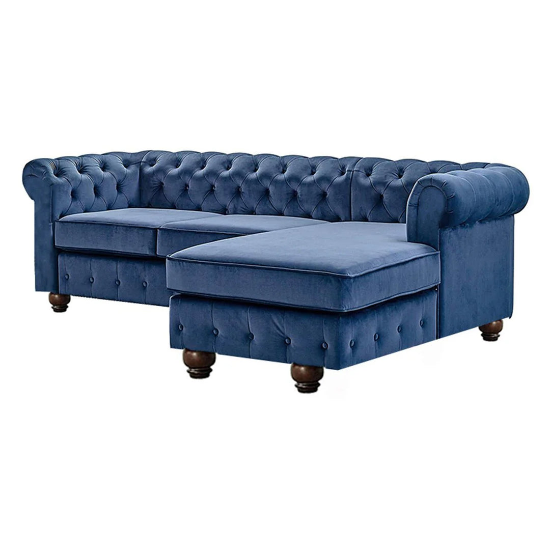 Eureka Solid Wood L Shape Fabric Chesterfield Sofa – Abi Convenient Store