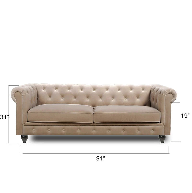 Hendrix Solid Wood Fabric Chesterfield Sofa – Abi Convenient Store