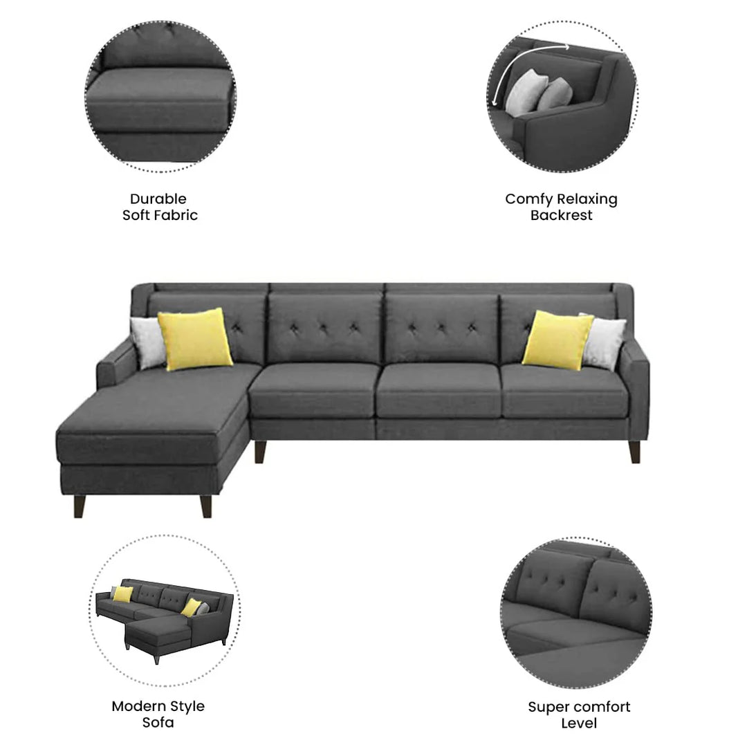 Milner L Shape Sofa with Ottoman – Abi Convenient Store