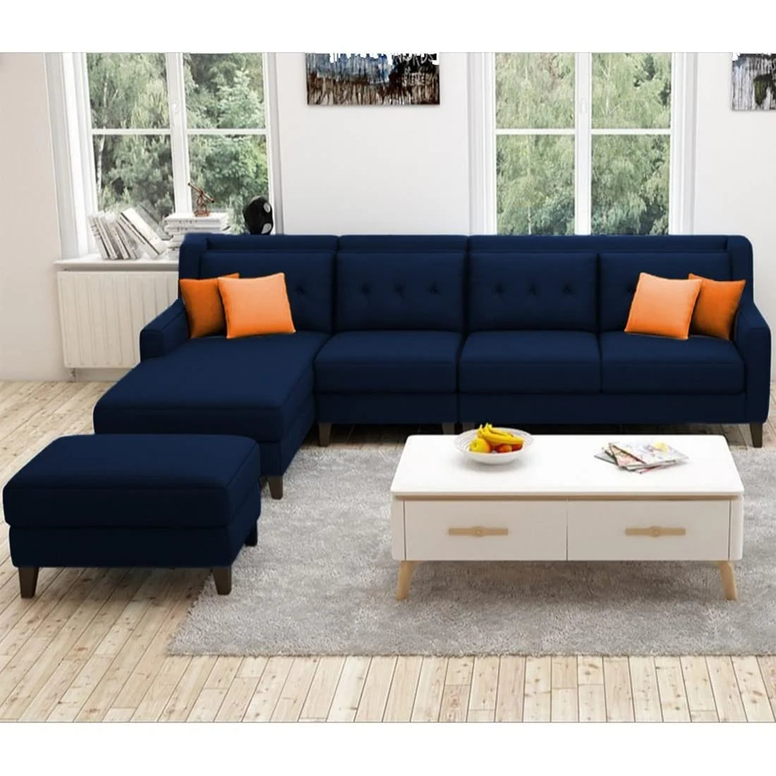 Milner L Shape Sofa with Ottoman – Abi Convenient Store