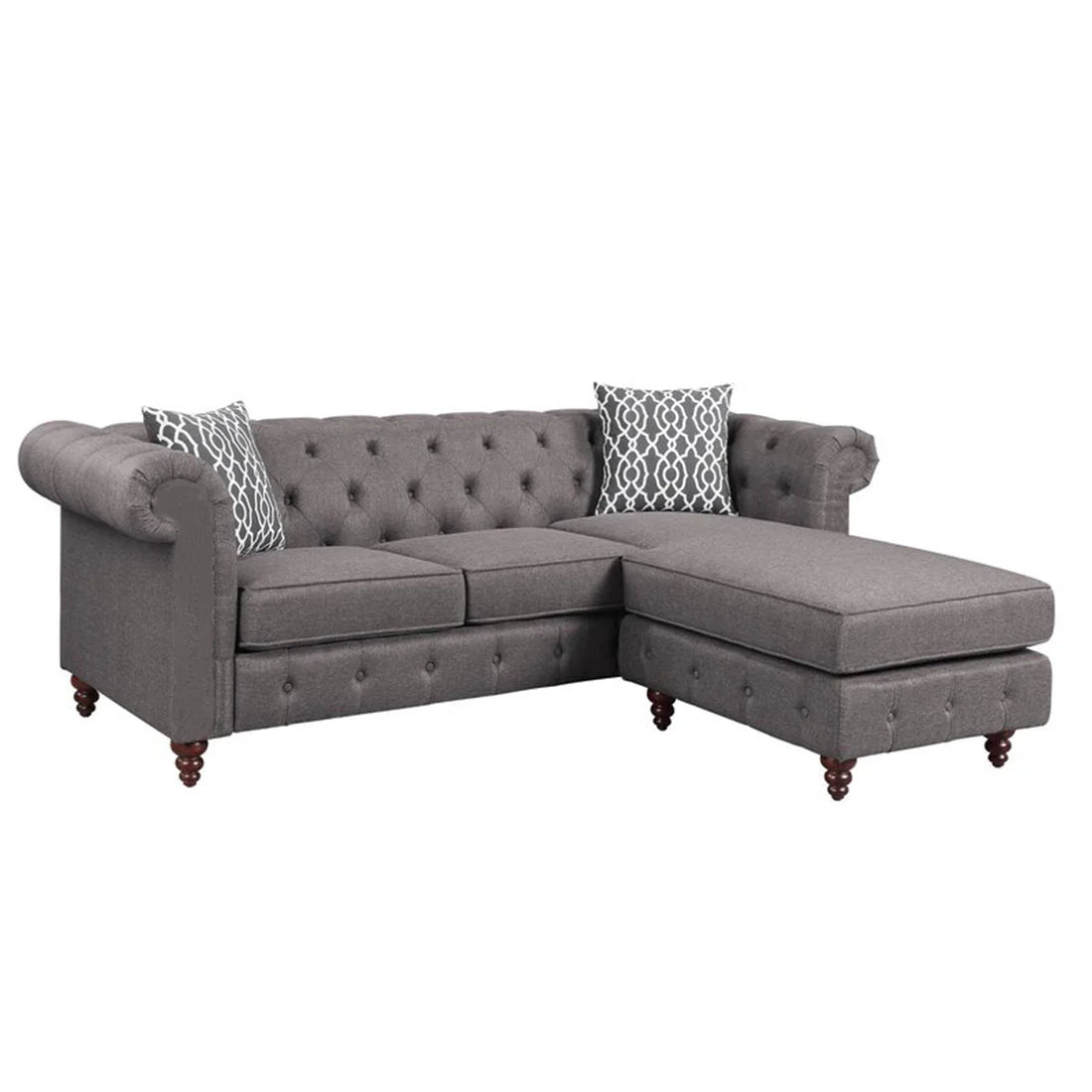 Sage Solid Wood Chesterfield Sofa With Ottoman – Abi Convenient Store