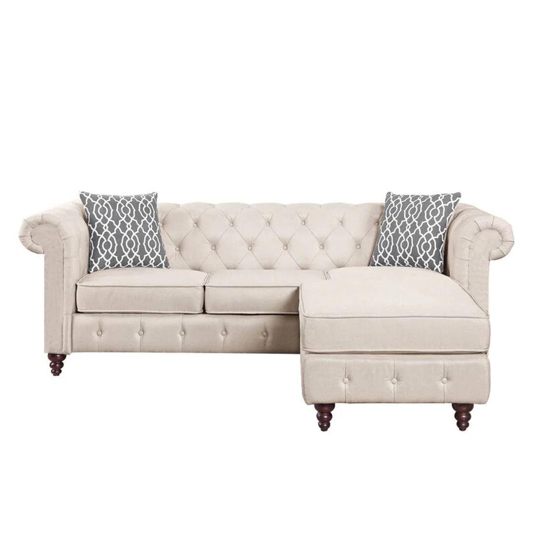 Sage Solid Wood Chesterfield Sofa With Ottoman – Abi Convenient Store
