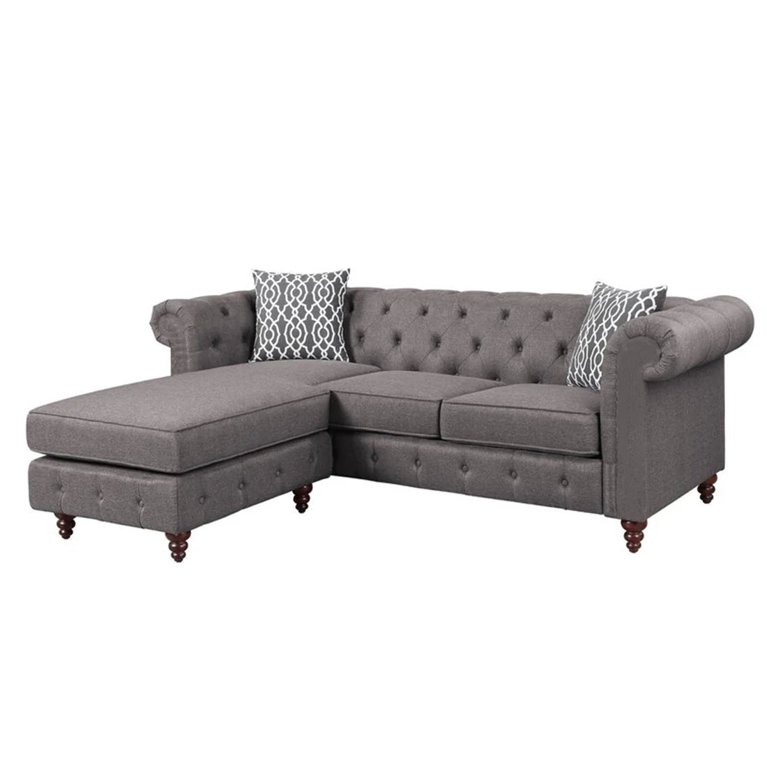 Sage Solid Wood Chesterfield Sofa With Ottoman – Abi Convenient Store