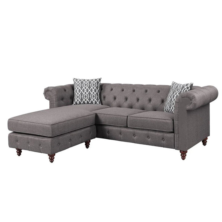 Sage Solid Wood Chesterfield Sofa With Ottoman – Abi Convenient Store