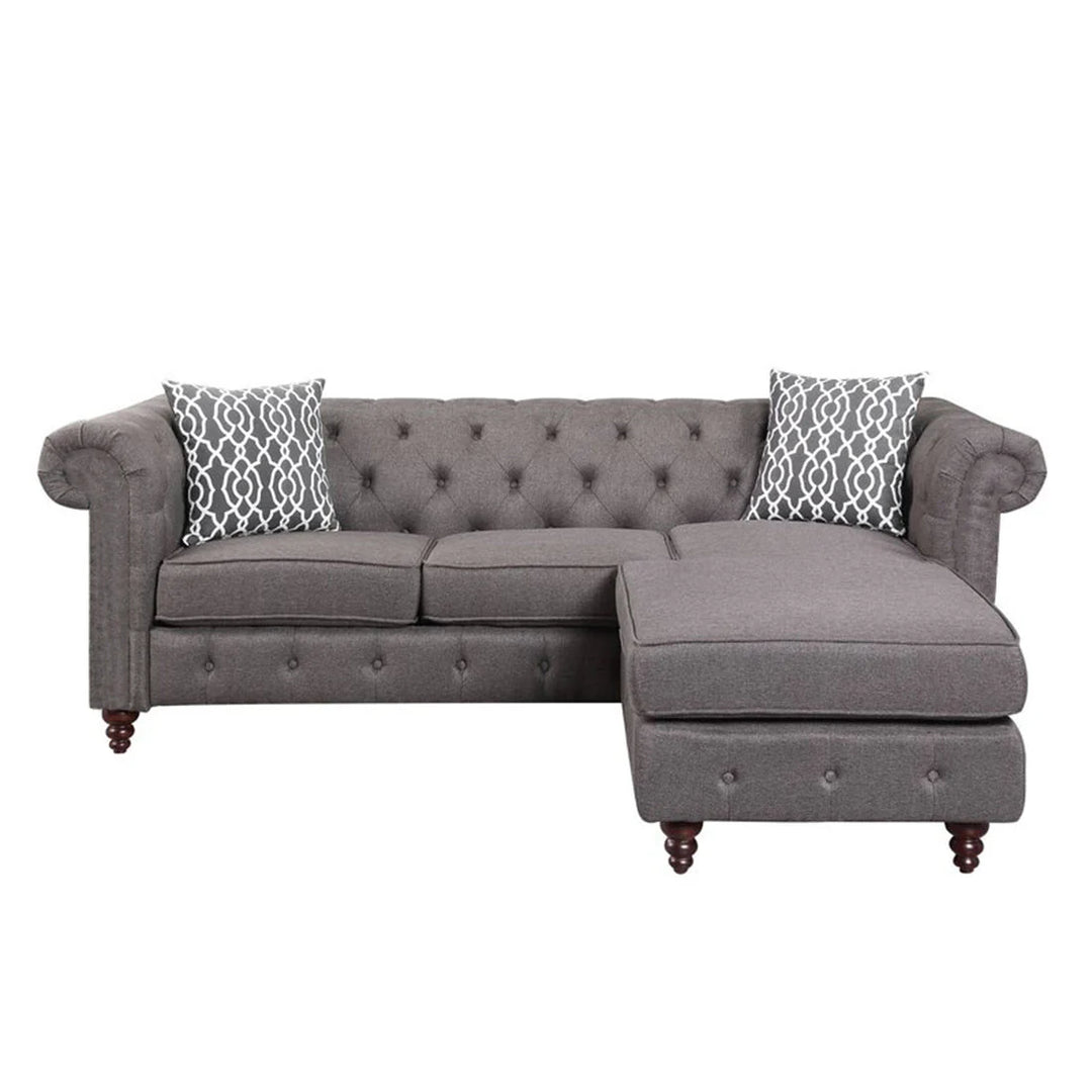Sage Solid Wood Chesterfield Sofa With Ottoman – Abi Convenient Store
