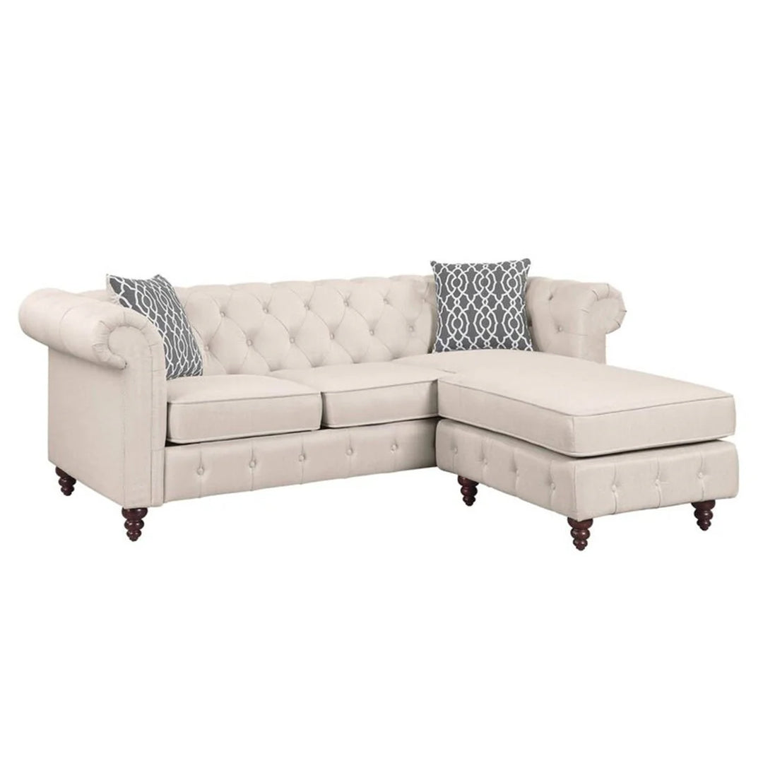 Sage Solid Wood Chesterfield Sofa With Ottoman – Abi Convenient Store