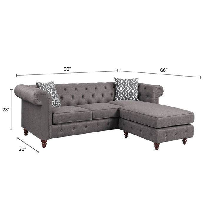 Sage Solid Wood Chesterfield Sofa With Ottoman – Abi Convenient Store