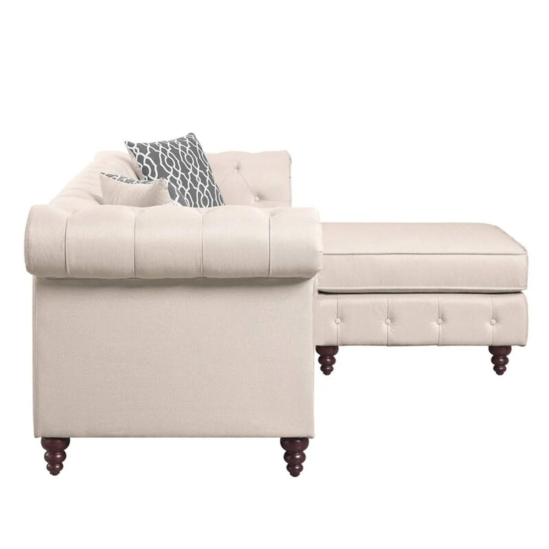 Sage Solid Wood Chesterfield Sofa With Ottoman – Abi Convenient Store