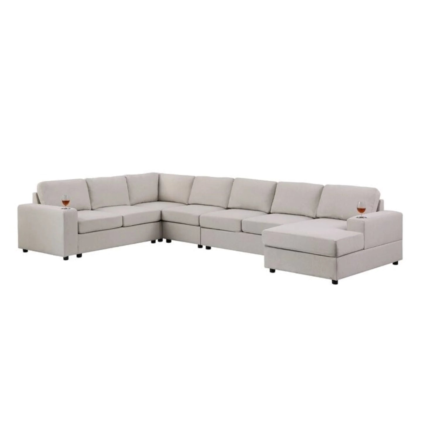 Cirina U-Shape Sofa – Modern Spacious Sectional Couch