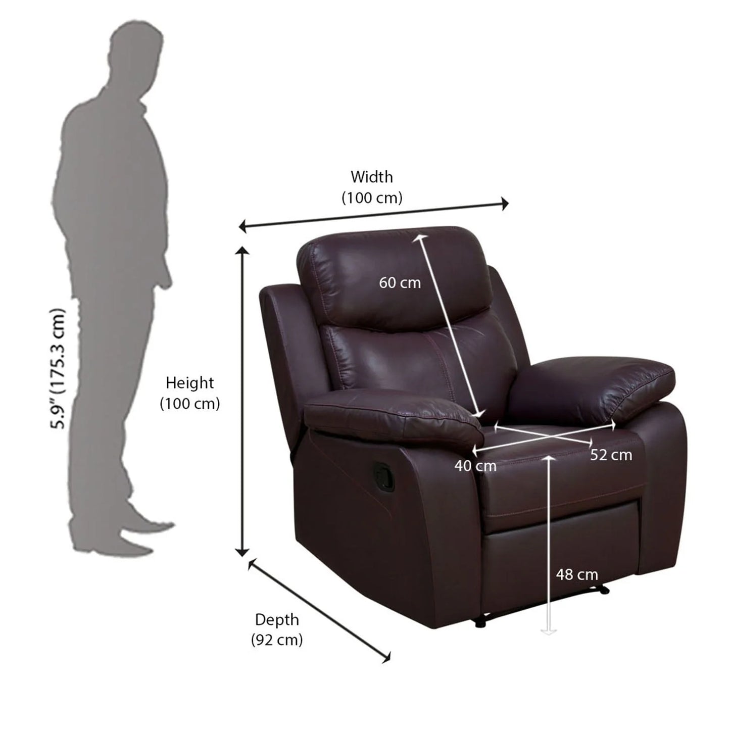 Weston Leatherette Manual Recliner | 1, 2, 3 Seater – Abi Convenient Store