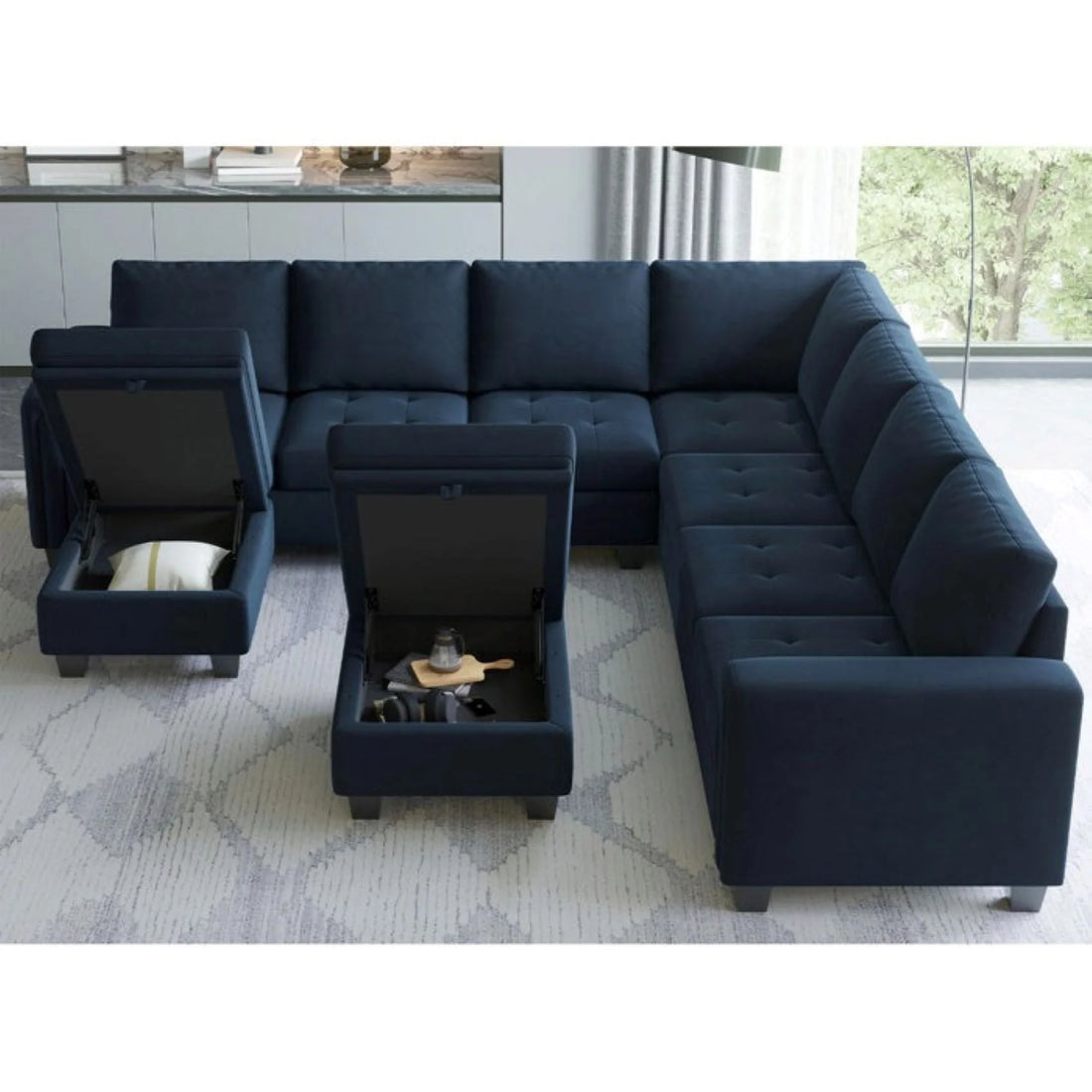 Moris Modular Corner Fabric Sofa – Modern Versatile Sectional